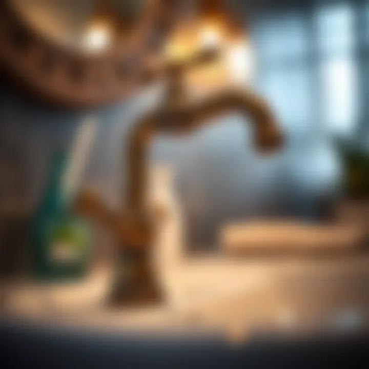 Close-up of a rustic faucet with antique bronze finish