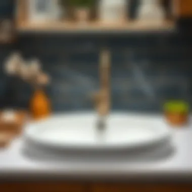 Traditional bathroom sink top made from classic ceramic