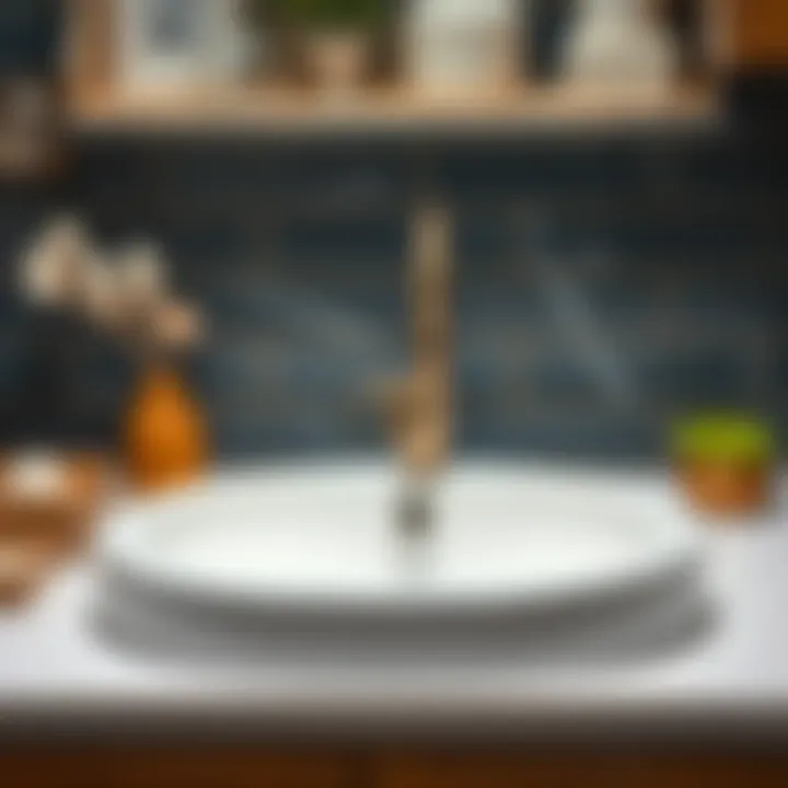 Traditional bathroom sink top made from classic ceramic