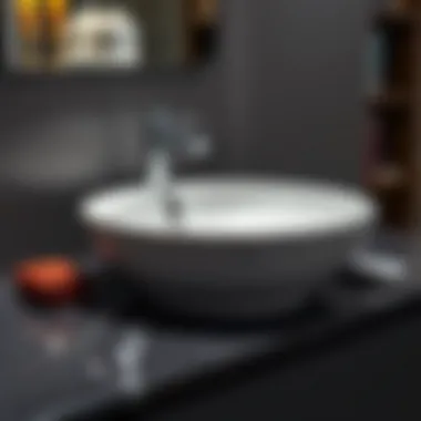 Stylish bathroom sink top featuring unique composite materials