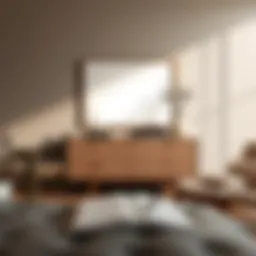 Elegant bedroom dresser showcasing modern design elements