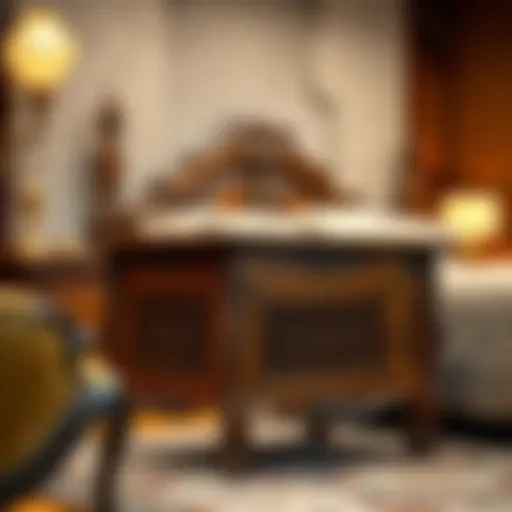 Elegant wooden bed stand with intricate carvings