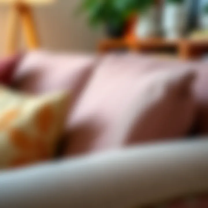 Close-up of durable fabric options for sofas