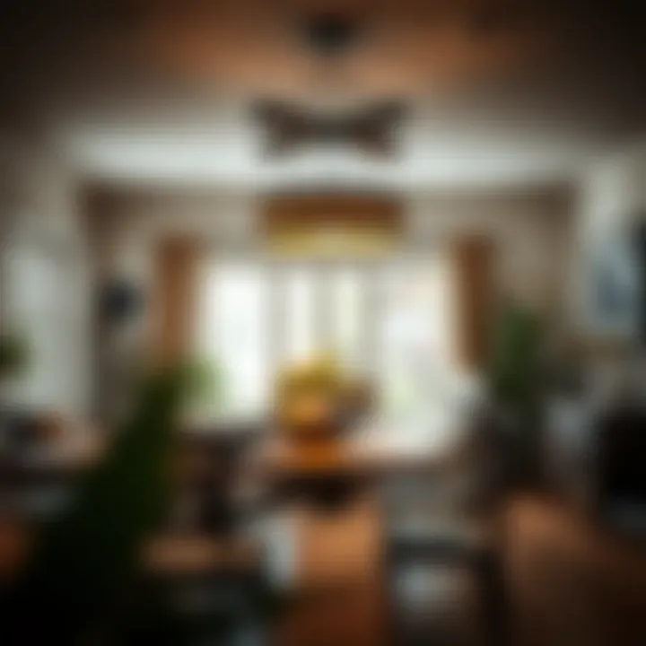 Rustic ceiling fixture in a cozy dining area