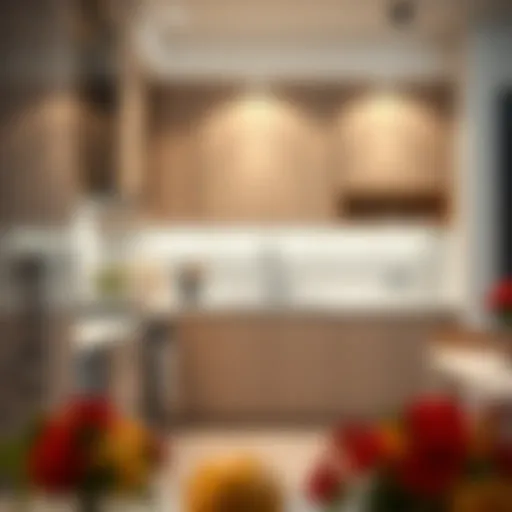 Elegant modern kitchen featuring a 12 inch lower cabinet