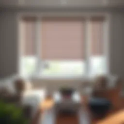 Elegant window shades in a modern living room