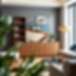 Contemporary dresser bookcase combo in a stylish living room