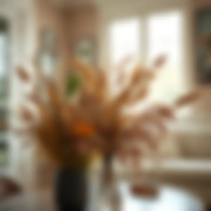 Elegant display of dried flowers in a chic home setting