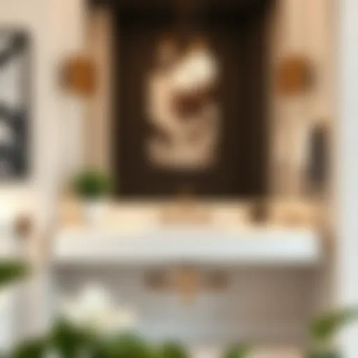 Elegant marble console sink in a modern bathroom setting