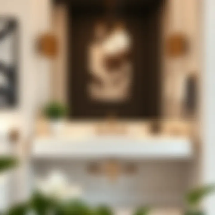 Elegant marble console sink in a modern bathroom setting