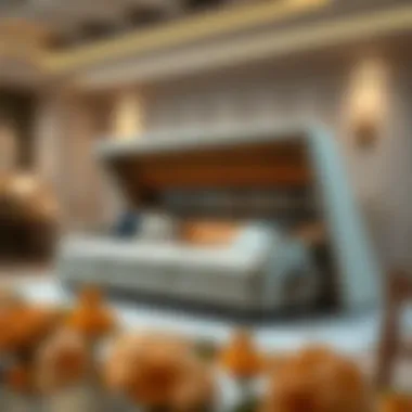 Luxurious European sleeper sofa showcasing elegant design and hidden storage