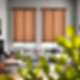 Elegant faux wood blinds in a modern living room