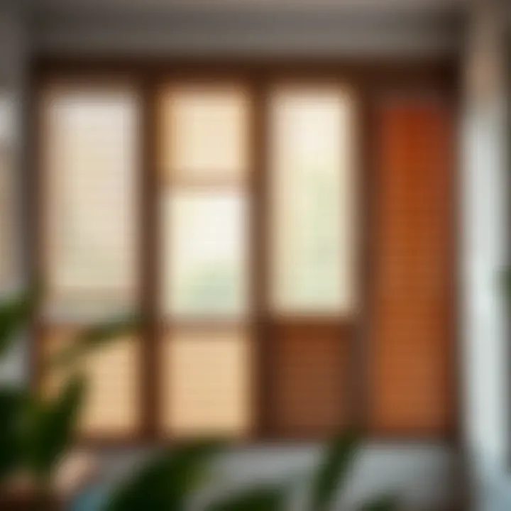 A variety of faux wood blinds colors and styles displayed