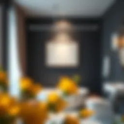 Elegant spring loaded shower curtain rod in stylish bathroom setting