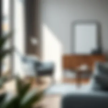 Cozy Gray Armchair in a Minimalist Interior Cozy gray armchair in a minimalist setting