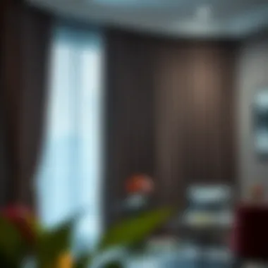 Stylish interior design featuring grey velvet blackout curtains