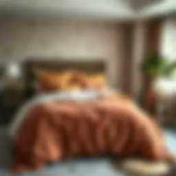 Luxurious king bedding set showcasing rich textures