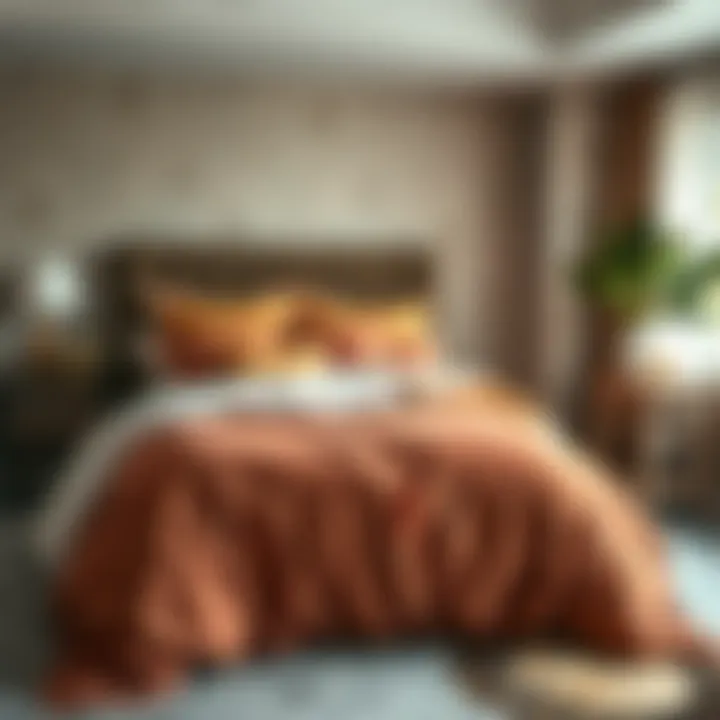 Luxurious king bedding set showcasing rich textures