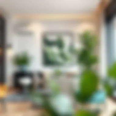 Elegant large floor plant stand showcasing greenery in a modern living room