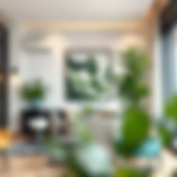 Elegant large floor plant stand showcasing greenery in a modern living room