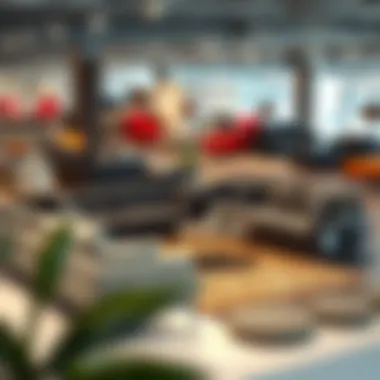 Variety of sectional styles displayed in a showroom