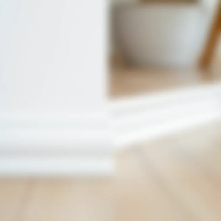 Material Options for White Floor Trim Close-up of different material options for Lowes white floor trim