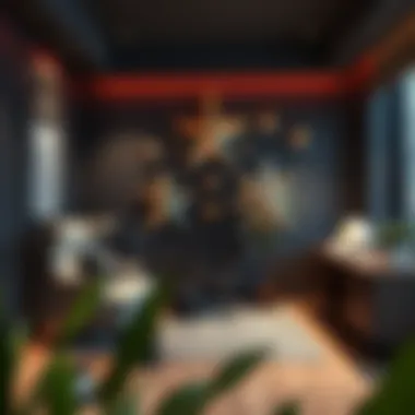 Stylish Home Office with Star Decor Stylish home office incorporating mirrored star decor