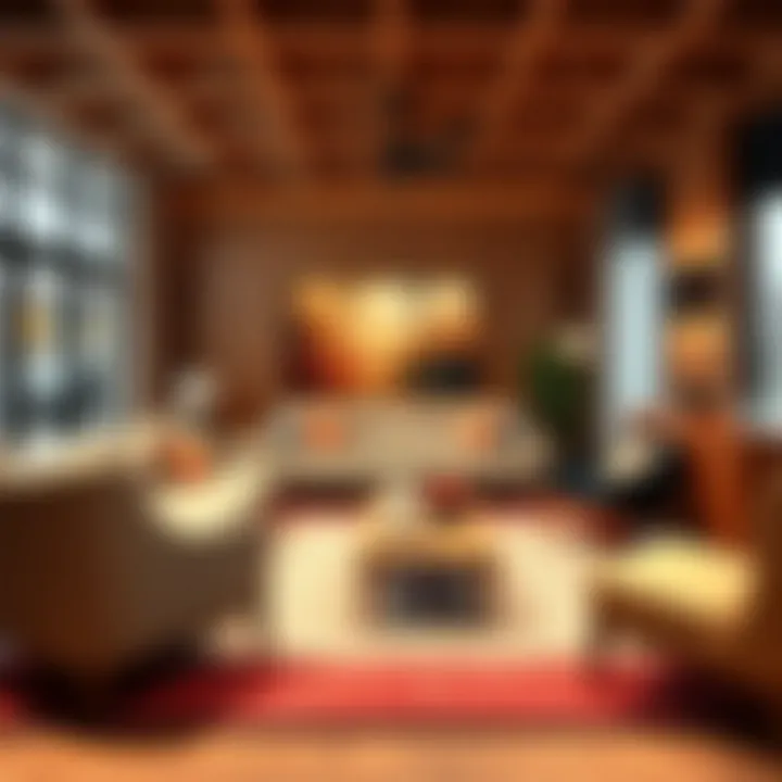 A chic living room setup featuring mid-century modern furniture.