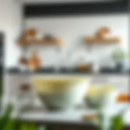 Elegant plastic mixing bowl set in a modern kitchen environment