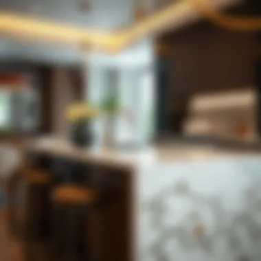 Elegant prefab island countertop showcasing intricate design details