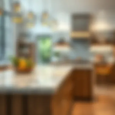 Diverse materials used in prefab island countertops