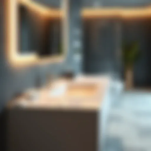 Sleek Design with Integrated Sink Modern bathroom vanity top with integrated sink