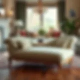 Charming Vintage Style Elegant vintage chaise lounge in a cozy living room