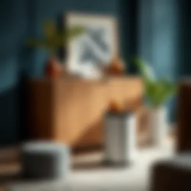 Stylish side table with unique materials and finishes