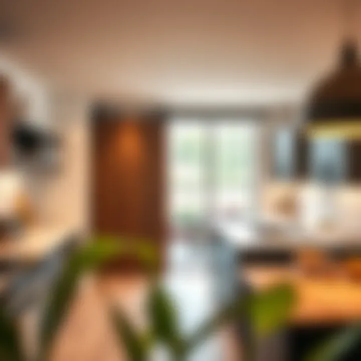 Innovative sliding door design in a spacious kitchen