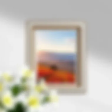 Elegant solid glass picture frame showcasing a vibrant landscape photograph