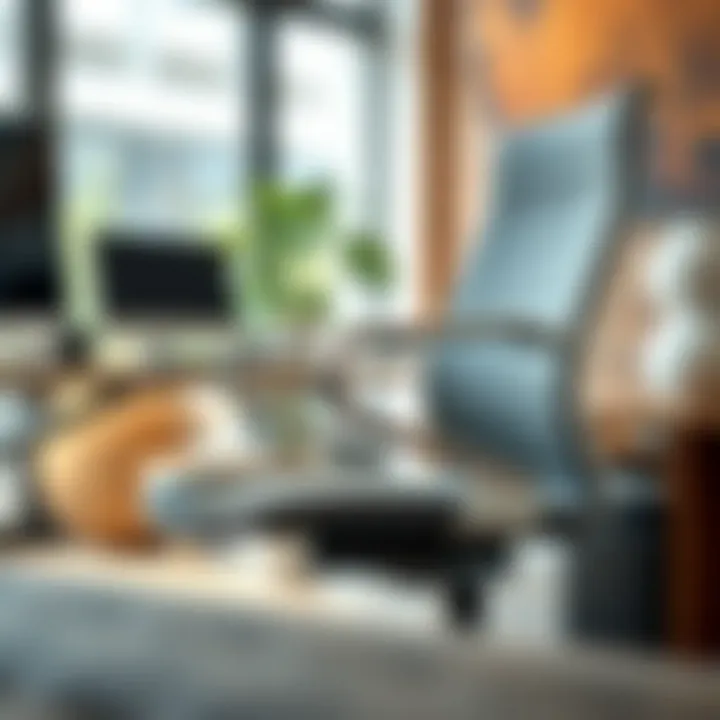 Ergonomic Features of a Swivel Armless Desk Chair Close-up of ergonomic features in a swivel armless desk chair