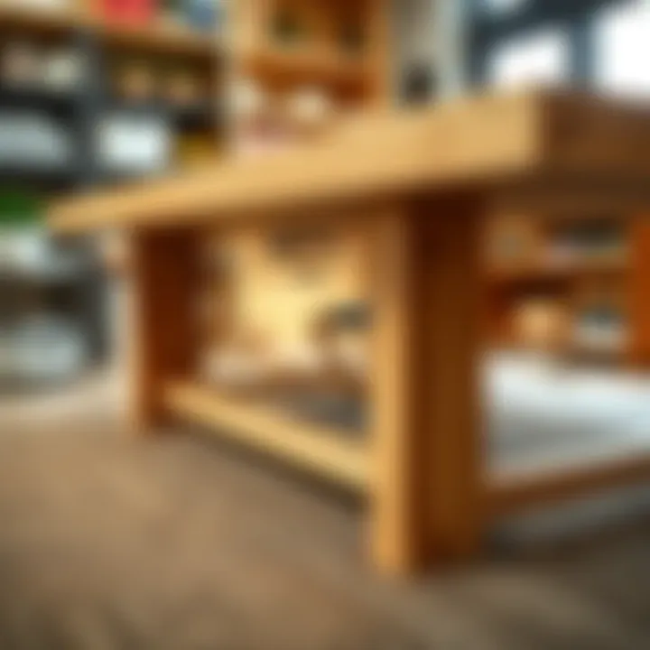 Completed furniture project showcasing table leg brackets