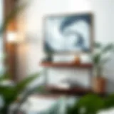 Modern Elegance: Console Table in Living Space A chic 27-inch console table in a modern living room setting