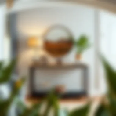 A 27-inch console table strategically placed in an entryway for functionality