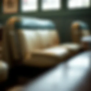 Iconic Vintage Diner Chair Close-up of a vintage diner chair featuring iconic vinyl upholstery and curved design