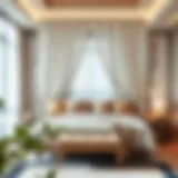 Elegant queen canopy curtains in a luxurious bedroom setting