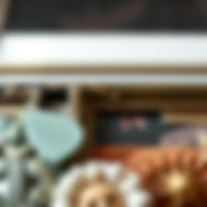 Unique Materials in Collage Frame Design Close-up of unique materials used in collage frame design