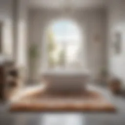 Luxurious bath rug enhancing bathroom aesthetic