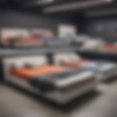 Different types of space saver beds displayed in a showroom