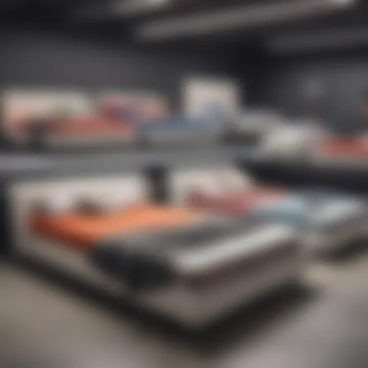 Different types of space saver beds displayed in a showroom