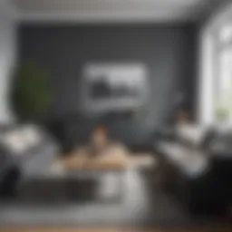 Elegant living room featuring the Ektorp Nordvalla Dark Gray Cover