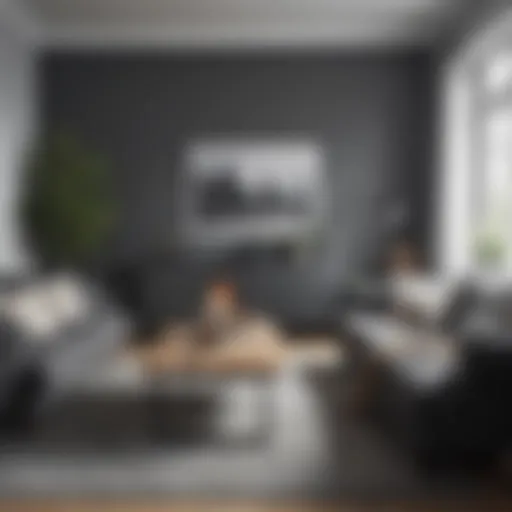 Elegant living room featuring the Ektorp Nordvalla Dark Gray Cover