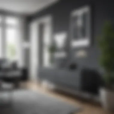 Stylish arrangement showcasing the Ektorp Nordvalla Dark Gray Cover in a modern home