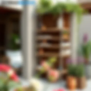 Modern Outdoor Garden Shelf Design Stylish garden shelf design in a modern outdoor setting